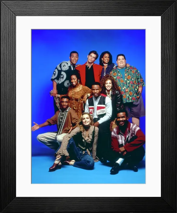 Framed Print : IN LIVING COLOR, clockwise from top left: Marc Wilmore, Jim Carrey, Anne-Marie Johnson, Jay Leggett, Carol Rosenthal, David Alan Grier, Jamie Foxx (center), Alexandra Wentworth Framed Print : IN LIVING COLOR, clockwise from top left: Marc Wilmore, Jim Carrey, Anne-Marie Johnson, Jay Leggett, Carol Rosenthal, David Alan Grier, Jamie Foxx (center), Alexandra Wentworth