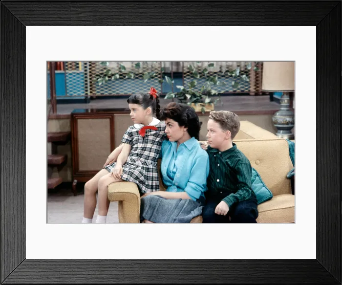 Framed Print : MAKE ROOM FOR DADDY, (aka THE DANNY THOMAS SHOW), from left: Angela Cartwright, Annette Funicello, Rusty Hamer, on set, (Season 6, 1959), 1953-1965 Framed Print : MAKE ROOM FOR DADDY, (aka THE DANNY THOMAS SHOW), from left: Angela Cartwright, Annette Funicello, Rusty Hamer, on set, (Season 6, 1959), 1953-1965