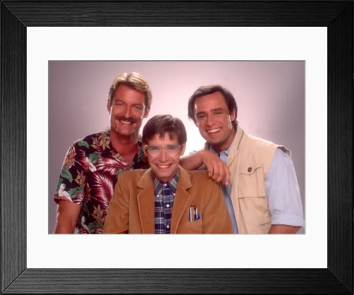Framed Print : RIPTIDE, (back, from left): Perry King, Thom Bray, Joe Penny, 1984-86 Framed Print : RIPTIDE, (back, from left): Perry King, Thom Bray, Joe Penny, 1984-86