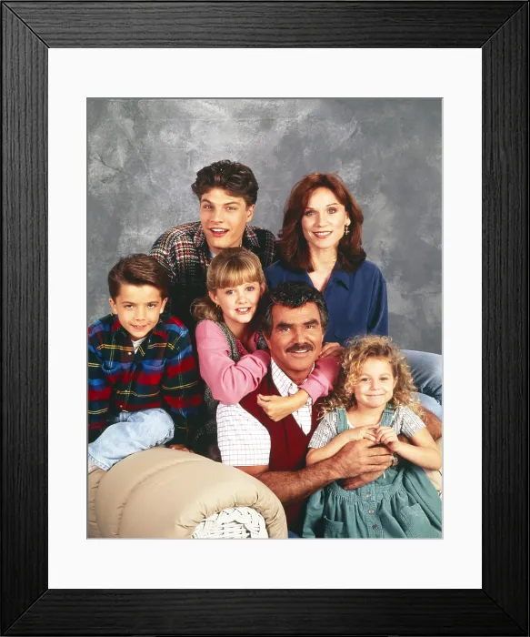 Framed Print : EVENING SHADE, from left: Jacob Parker, Jay R. Ferguson, Candace Hutson, Burt Reynolds, Marilu Henner, Melissa Renee Martin, 1990-1994 Framed Print : EVENING SHADE, from left: Jacob Parker, Jay R. Ferguson, Candace Hutson, Burt Reynolds, Marilu Henner, Melissa Renee Martin, 1990-1994