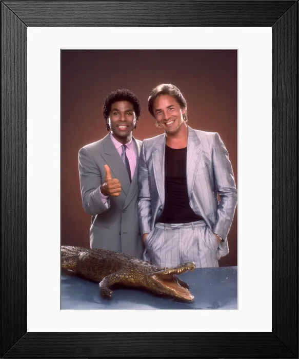 Framed Print : MIAMI VICE, from left: Philip Michael Thomas, Don Johnson (1984), 1984-1989