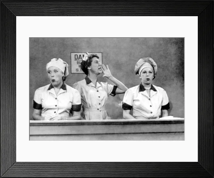 Framed Print : I LOVE LUCY, Vivian Vance, Elvia Allman, Lucille Ball, 2nd season episode, Job Switching, aired on September 15, 1952