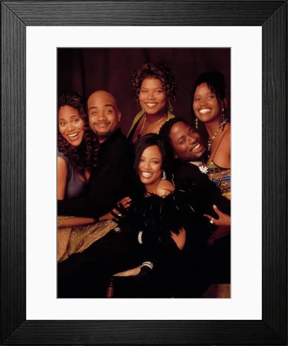 Framed Print : LIVING SINGLE, Kim Coles, John Henton, Queen Latifah, T.C. Carson, Erika Alexander, Kim Fields, 1993-98