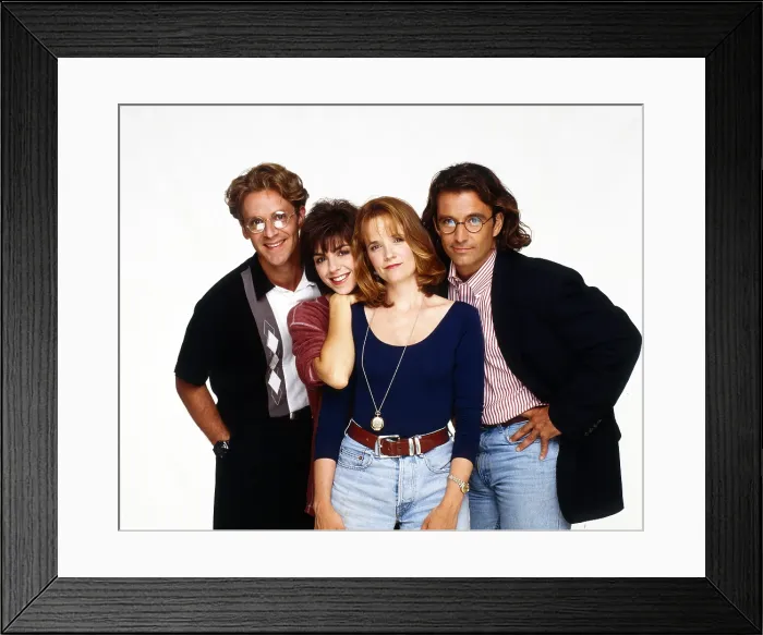 Framed Print : CAROLINE IN THE CITY, from left: Malcolm Gets, Amy Pietz, Lea Thompson, Eric Lutes, 1995-1999 Framed Print : CAROLINE IN THE CITY, from left: Malcolm Gets, Amy Pietz, Lea Thompson, Eric Lutes, 1995-1999