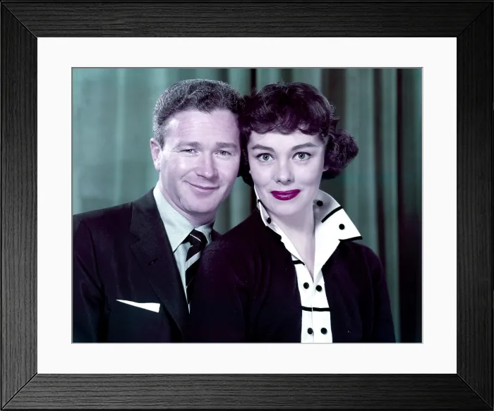 Framed Print : THE RED BUTTONS SHOW, from left, Red Buttons, Phyllis Kirk, 1954-55