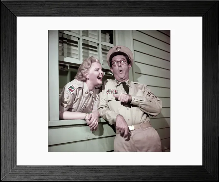 Framed Print : THE PHIL SILVERS SHOW, (aka YOU'LL NEVER GET RICH, aka SGT. BILKO), from left: Elisabeth Fraser, Phil Silvers, during filming, (1956), 1955-1959 Framed Print : THE PHIL SILVERS SHOW, (aka YOU'LL NEVER GET RICH, aka SGT. BILKO), from left: Elisabeth Fraser, Phil Silvers, during filming, (1956), 1955-1959