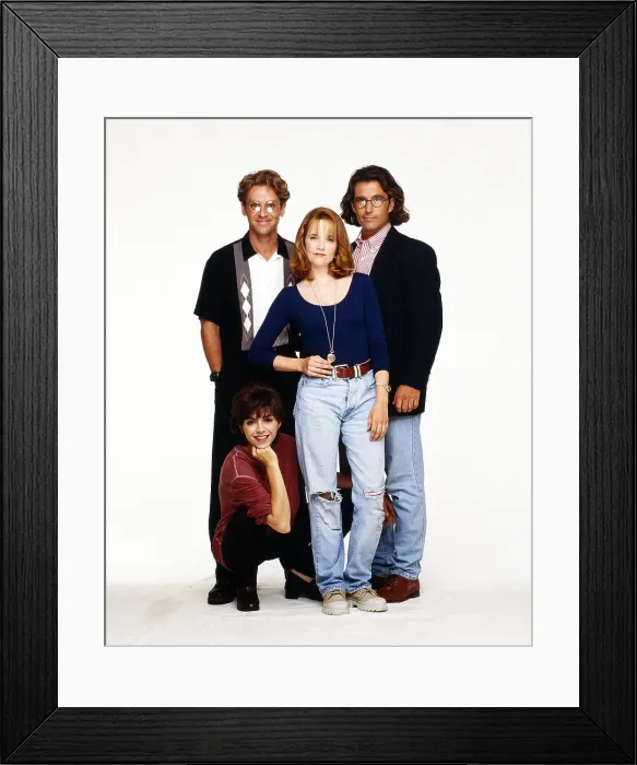 Framed Print : CAROLINE IN THE CITY, from left: Amy Pietz (bottom), Malcolm Gets, Lea Thompson, Eric Lutes, 1995-1999 Framed Print : CAROLINE IN THE CITY, from left: Amy Pietz (bottom), Malcolm Gets, Lea Thompson, Eric Lutes, 1995-1999