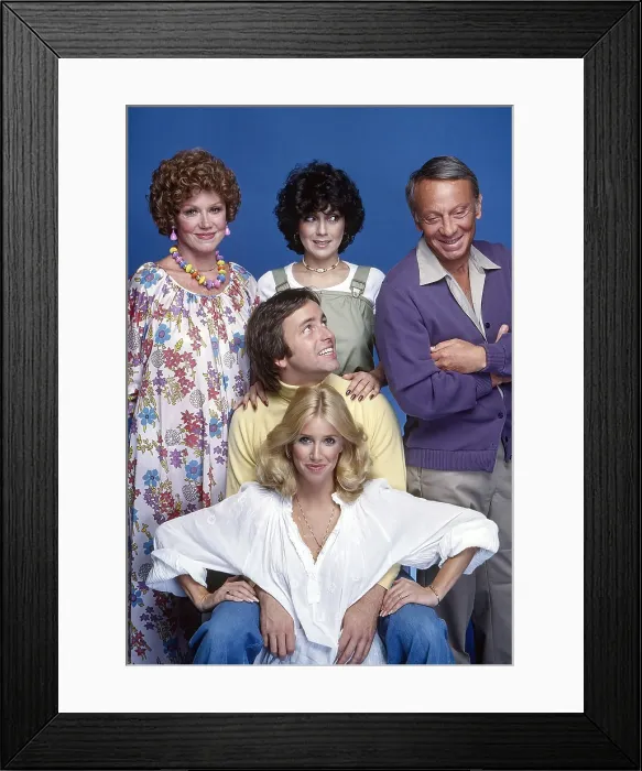 Framed Print : THREE'S COMPANY, clockwise from left: Audra Lindley, Joyce DeWitt, Norman Fell, Suzanne Somers, John Ritter (center), (1978), 1977-84 Framed Print : THREE'S COMPANY, clockwise from left: Audra Lindley, Joyce DeWitt, Norman Fell, Suzanne Somers, John Ritter (center), (1978), 1977-84