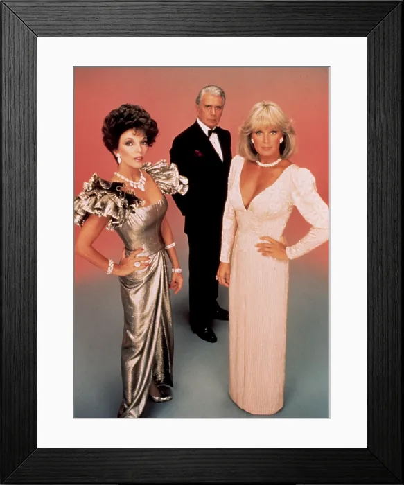 Framed Print : DYNASTY, Joan Collins, John Forsythe and Linda Evans as Alexis Carrington-Colby, Blake Carrington and Krystle Carrington, 1981-1989