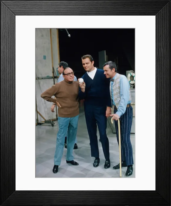 Framed Print : CARNIVAL NIGHTS, from left: Jack Benny, Don Drysdale, Johnny Carson, on set, (aired March 20, 1968) Framed Print : CARNIVAL NIGHTS, from left: Jack Benny, Don Drysdale, Johnny Carson, on set, (aired March 20, 1968)