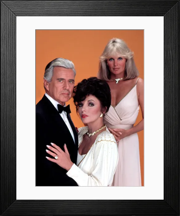 Framed Print : DYNASTY, John Forsythe, Joan Collins, and Linda Evans as Blake Carrington, Alexis Carrington-Colby, and Krystle Carrington, 1981-1989 Framed Print : DYNASTY, John Forsythe, Joan Collins, and Linda Evans as Blake Carrington, Alexis Carrington-Colby, and Krystle Carrington, 1981-1989