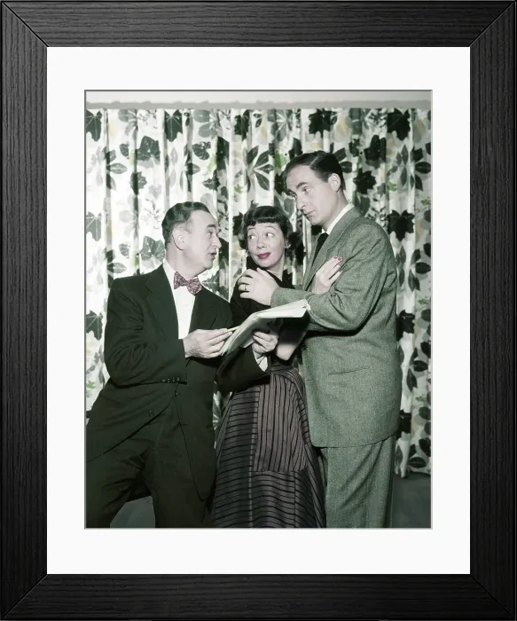 Framed Print : YOUR SHOW OF SHOWS, from left: Max Liebman, (producer), Imogen Coca, Sid Caesar, 1950-1954