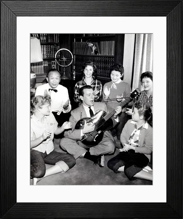 Framed Print : BACHELOR FATHER, John Forsythe, surrounded by (from left) Judy Miklos, Sammee Tong, Julie Toth, Noreen Corcoran, Cynde La Tulipe, Bernadette Withers Framed Print : BACHELOR FATHER, John Forsythe, surrounded by (from left) Judy Miklos, Sammee Tong, Julie Toth, Noreen Corcoran, Cynde La Tulipe, Bernadette Withers