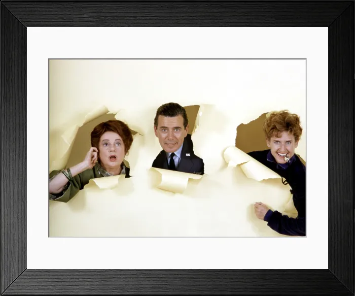 Framed Print : THE JOHN FORSYTHE SHOW, from left, Elsa Lanchester, John Forsythe, Ann B. Davis, 1965-66 Framed Print : THE JOHN FORSYTHE SHOW, from left, Elsa Lanchester, John Forsythe, Ann B. Davis, 1965-66
