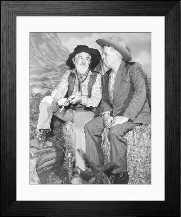 Framed Print : THE GABBY HAYES SHOW, from left: Gabby Hayes, Hoot Gibson, 1956