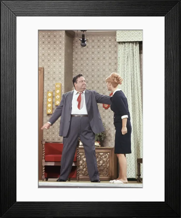 Framed Print : THE JACKIE GLEASON SHOW (aka THE HONEYMOONERS), from left, Jackie Gleason, Sheila MacRae, 1966-70