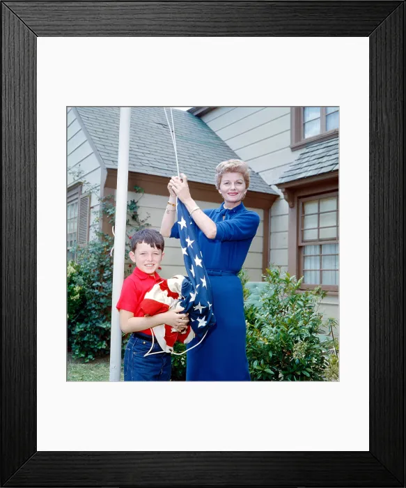 Framed Print : From left: Jerry Mathers, Barbara Billingsley of LEAVE IT TO BEAVER, 1958