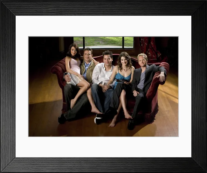 Framed Print : HOW I MET YOUR MOTHER, (from left): Alyson Hannigan, Jason Segal, Josh Radnor, Cobie Smulders, Neil Patrick Harris, (Season 3), 2005