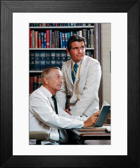 Framed Print : MARCUS WELBY, M.D. from left: Robert Young, James Brolin, (1969), 1969-76