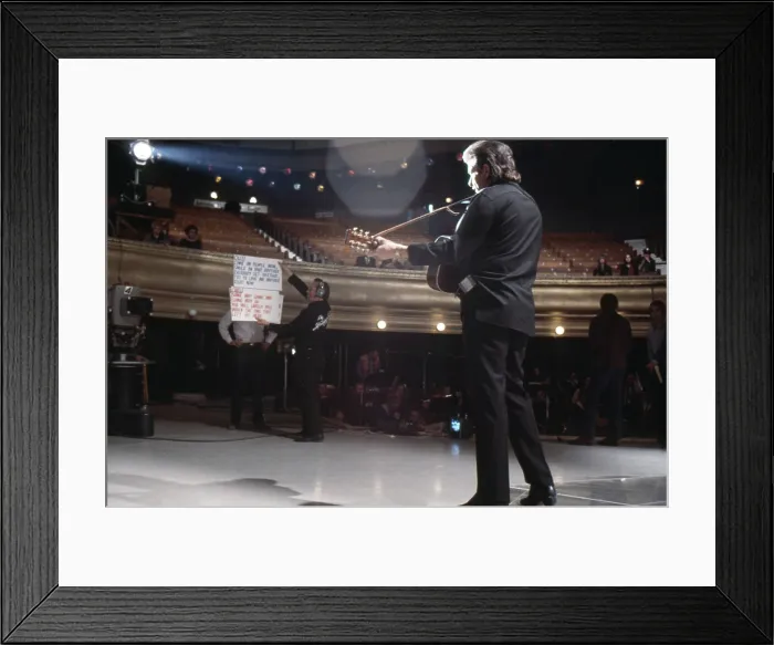 Framed Print : THE JOHNNY CASH SHOW, Johnny Cash onstage, rehearsal, (Season 1, ep. 127, aired April 8, 1970), 1969-1971 Framed Print : THE JOHNNY CASH SHOW, Johnny Cash onstage, rehearsal, (Season 1, ep. 127, aired April 8, 1970), 1969-1971