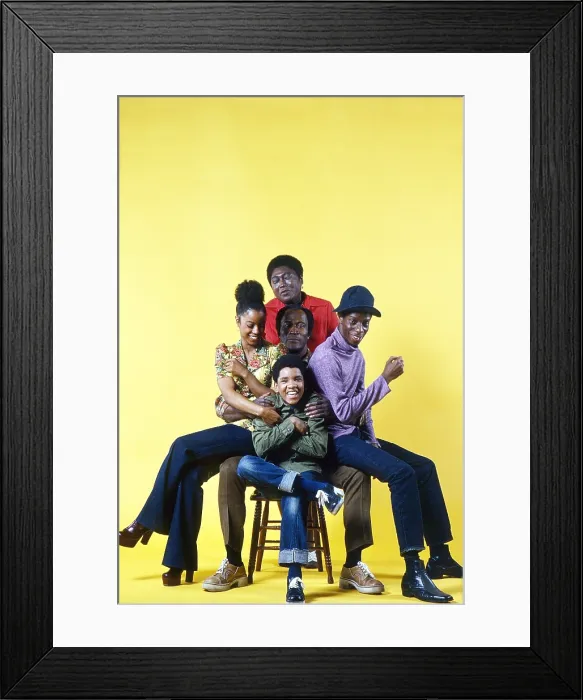 Framed Print : GOOD TIMES, from left: BernNadette Stanis, Esther Rolle (top), John Amos (center), Ralph Carter (bottom), Jimmie Walker, 1974, (1974-1979) Framed Print : GOOD TIMES, from left: BernNadette Stanis, Esther Rolle (top), John Amos (center), Ralph Carter (bottom), Jimmie Walker, 1974, (1974-1979)