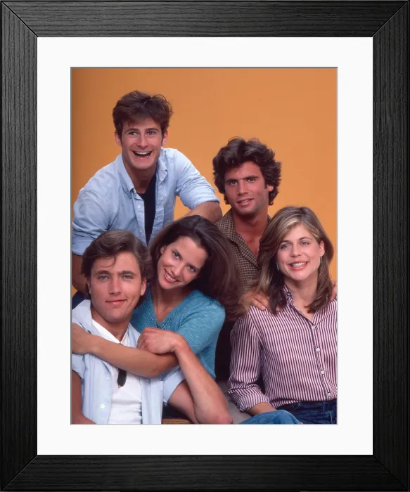 Framed Print : SECRETS OF MIDLAND HEIGHTS, (from left): Jim Youngs, Doran Clark, Daniel Zippi, Lorenzo Lamas, Linda Hamilton, 1980-81 Framed Print : SECRETS OF MIDLAND HEIGHTS, (from left): Jim Youngs, Doran Clark, Daniel Zippi, Lorenzo Lamas, Linda Hamilton, 1980-81