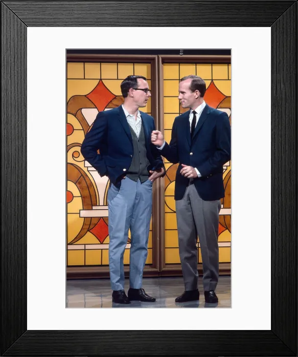 Framed Print : THE SMOTHERS BROTHERS COMEDY HOUR, from left: Dick Smothers, Tom Smothers, 1967-70