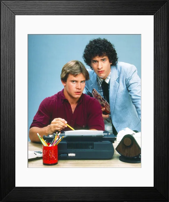 Framed Print : BOSOM BUDDIES, from left: Peter Scolari, Tom Hanks, 1980, 1980-1982 Framed Print : BOSOM BUDDIES, from left: Peter Scolari, Tom Hanks, 1980, 1980-1982