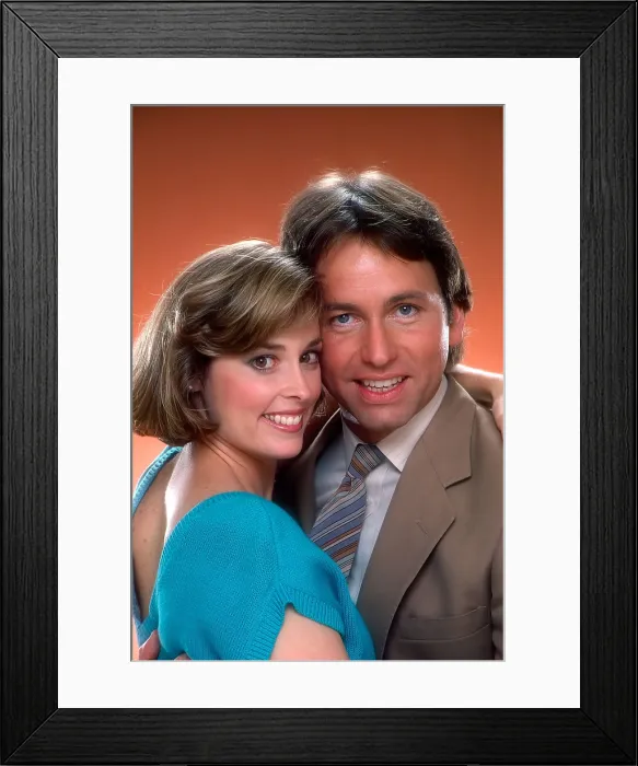 Framed Print : THREE'S A CROWD, from left: Mary Cadorette, John Ritter, (1984), 1984-1985 Framed Print : THREE'S A CROWD, from left: Mary Cadorette, John Ritter, (1984), 1984-1985