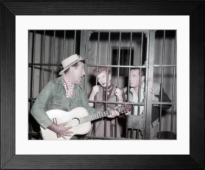 Framed Print : I LOVE LUCY, from left: Tennessee Ernie Ford, Lucille Ball, Desi Arnaz, Tennessee Bound, (Season 4, ep 414, aired January 24, 1955), 1951-1957