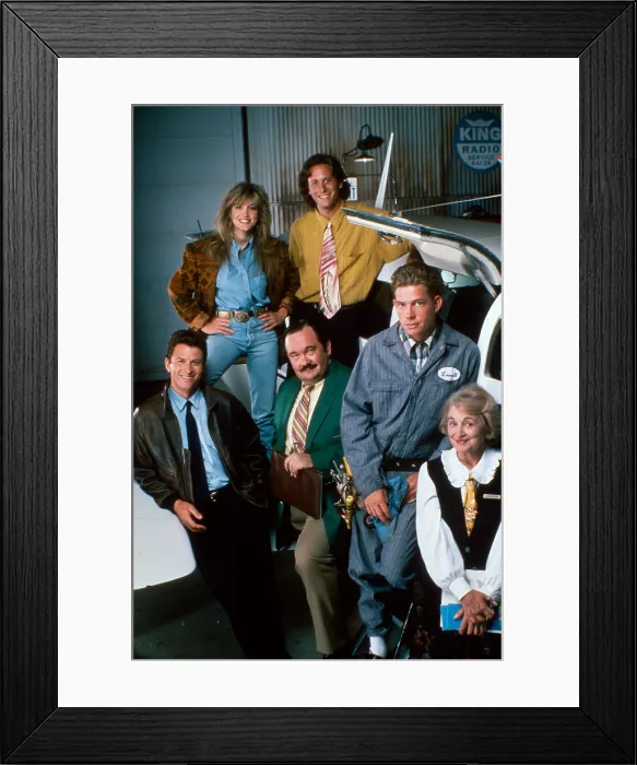 Framed Print : WINGS, clockwise from lower right: Rebecca Schull, Thomas Haden Church, David Schramm, Tim Daly, Crystal Bernard, Steven Weber, 1990-97