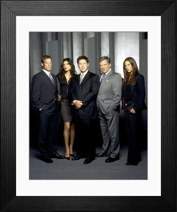 Framed Print : BOSTON LEGAL, Mark Valley, Lake Bell, James Spader, William Shatner, Rhona Mitra, (Season 1), 2004-08 Framed Print : BOSTON LEGAL, Mark Valley, Lake Bell, James Spader, William Shatner, Rhona Mitra, (Season 1), 2004-08