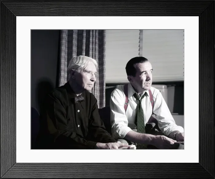 Framed Print : SEE IT NOW, from left: Carl Sandburg, Edward R. Murrow on A Visit to Flat Rock: Carl Sandburg, (Season 4, ep 406, aired October 5, 1954), 191-1958