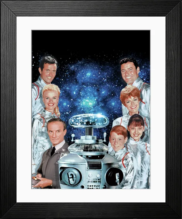 Framed Print : LOST IN SPACE, (left row) Mark Goddard, Marta Kristen, Jonathan Harris, (ctr) The Robot, (right row) Guy Williams, June Lockhart, Angela Cartwright, Bill Mumy, Season 1. 1965-1968 Framed Print : LOST IN SPACE, (left row) Mark Goddard, Marta Kristen, Jonathan Harris, (ctr) The Robot, (right row) Guy Williams, June Lockhart, Angela Cartwright, Bill Mumy, Season 1. 1965-1968