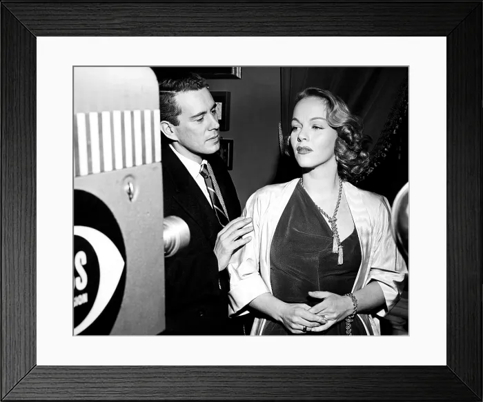 Framed Print : STUDIO ONE, from left, John Forsythe, Maria Riva, I Am Jonathan Scrivener, aired December 1, 1952