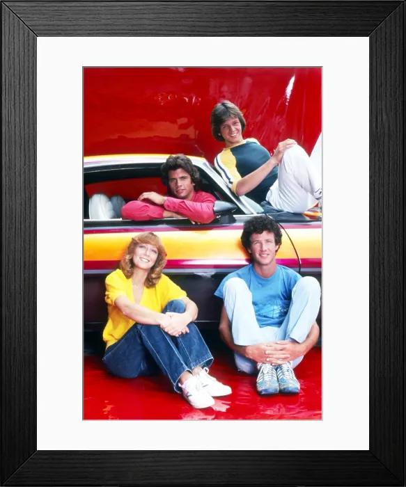 Framed Print : CALIFORNIA FEVER, from left: Michele Tobin, Lorenzo Lamas, Jimmy McNichol, Marc McClure (top), 1979