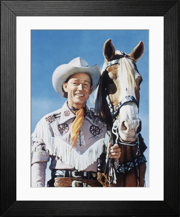 Framed Print : THE ROY ROGERS SHOW, from left: Roy Rogers, Trigger the horse, 1951-1957
