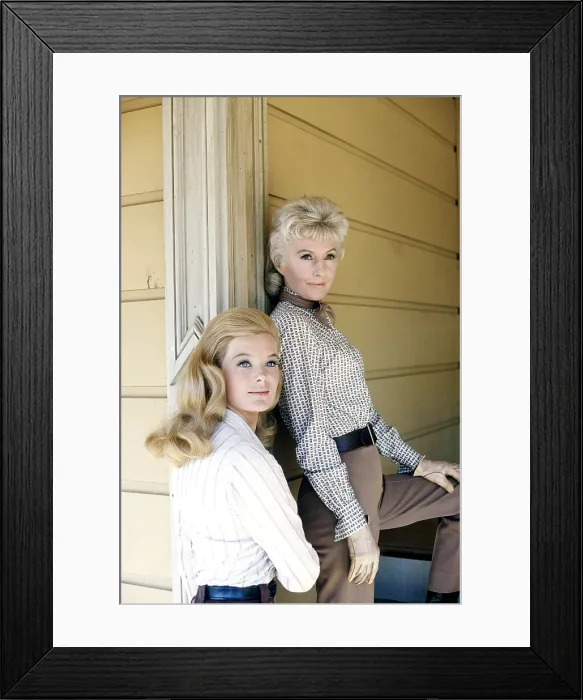 Framed Print : THE BIG VALLEY, from left, Linda Evans, Barbara Stanwyck, 1965-69 (1965 photo)