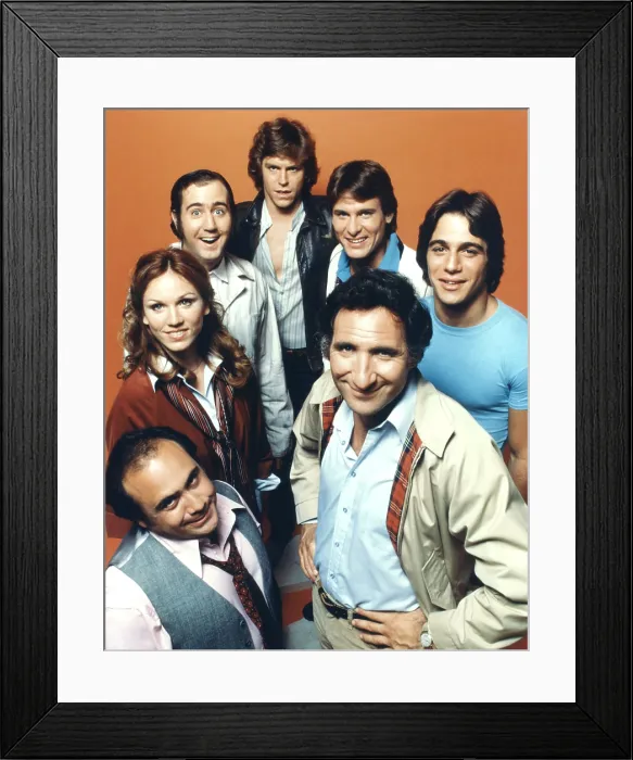 Framed Print : TAXI, Danny DeVito, Marilu Henner, Andy Kaufman, Jeff Conaway, Randall Carver, Tony Danza, Judd Hirsch, Season 1, 1978-1983