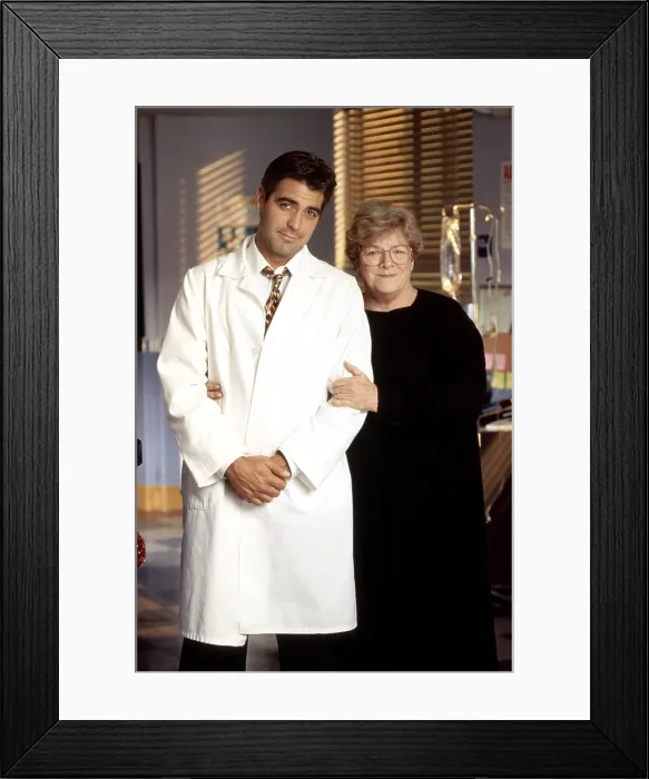 Framed Print : ER, (aka E.R.), from left, George Clooney, Rosemary Clooney, Going Home, aired September 29, 1994