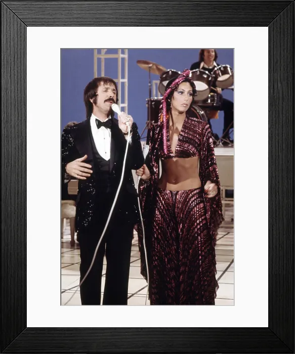 Framed Print : THE SONNY AND CHER COMEDY HOUR, from left: Sonny Bono, Cher, (1974), 1971-1974 Framed Print : THE SONNY AND CHER COMEDY HOUR, from left: Sonny Bono, Cher, (1974), 1971-1974