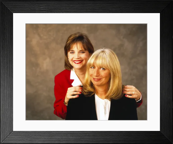 Framed Print : THE LAVERNE & SHIRLEY REUNION, from left: Cindy Williams, Penny Marshall, aired May 22, 1995