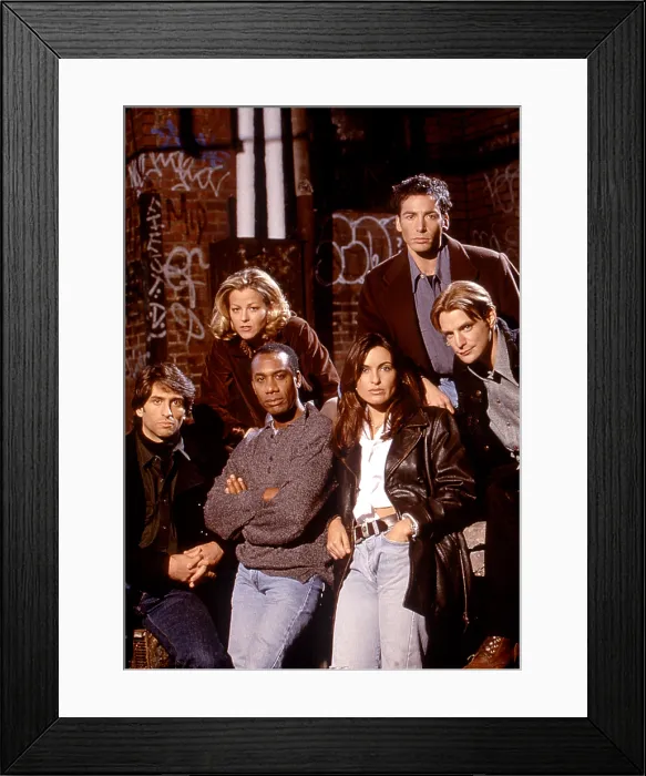 Framed Print : PRINCE STREET, (Top Row L-R) Dana Eskelson, Lawrence Monoson, (Bottom Row L-R) Vincent Spano, Joe Morton, Mariska Hargitay, Steven Martini, 1997 Framed Print : PRINCE STREET, (Top Row L-R) Dana Eskelson, Lawrence Monoson, (Bottom Row L-R) Vincent Spano, Joe Morton, Mariska Hargitay, Steven Martini, 1997