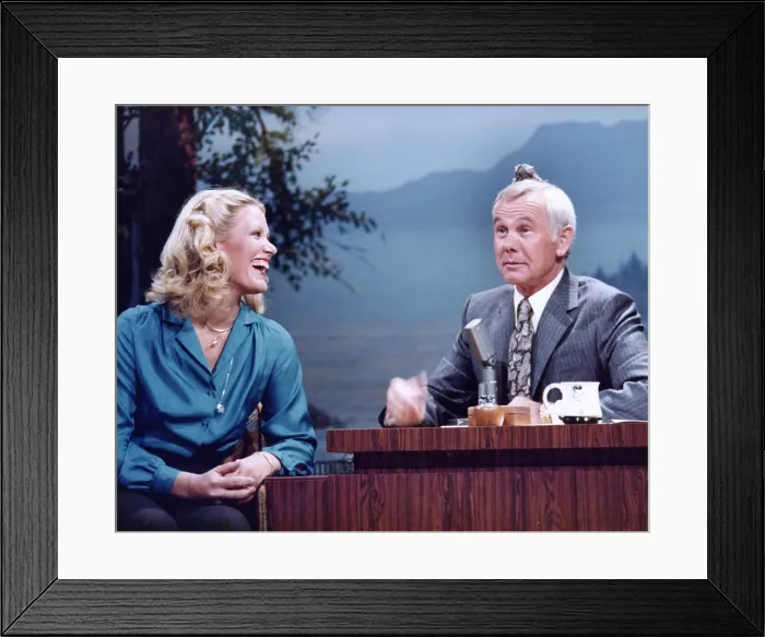 Framed Print : THE TONIGHT SHOW STARRING JOHNNY CARSON, from left: Johnny Carson (with marmoset on head), Joan Embery, 1962-92 Framed Print : THE TONIGHT SHOW STARRING JOHNNY CARSON, from left: Johnny Carson (with marmoset on head), Joan Embery, 1962-92