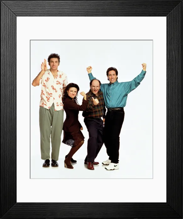 Framed Print : SEINFELD, Michael Richards, Julia Louis-Dreyfus, Jason Alexander, Jerry Seinfeld. Season 6. 1990 - 1998