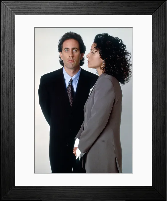 Framed Print : SEINFELD, from left: Jerry Seinfeld, Julia Louis-Dreyfus, (1990s), 1990-1998