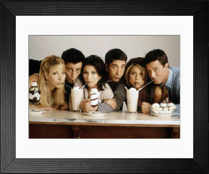 Framed Print : FRIENDS, cast photo, from left: Lisa Kudrow, Matt Leblanc, Courteney Cox, David Schwimmer, Jennifer Aniston, Matthew Perry, (Season 2, (1995-1996), 1994-2004