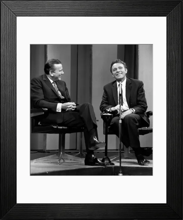 Framed Print : THE JACK PAAR PROGRAM, from left, Jack Paar, Richard Burton, ca. mid-1960s