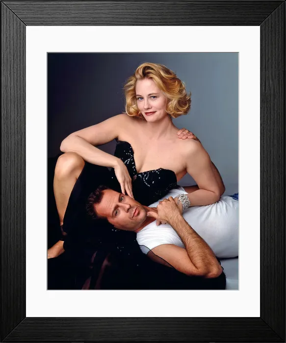 Framed Print : MOONLIGHTING, from top: Cybill Shepherd, Bruce Willis, 1985-89 Framed Print : MOONLIGHTING, from top: Cybill Shepherd, Bruce Willis, 1985-89
