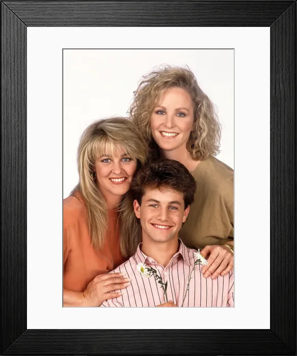 Framed Print : GROWING PAINS, From left: Barbara Cameron, Kirk Cameron, Joanna Kerns (1990), 1985-1992 Framed Print : GROWING PAINS, From left: Barbara Cameron, Kirk Cameron, Joanna Kerns (1990), 1985-1992